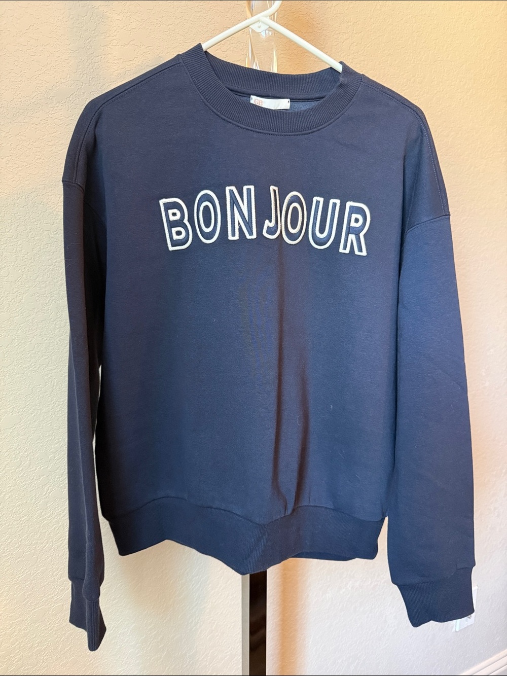 GB GIANNI BINI Bonjour Navy Crewneck Sweatshirt